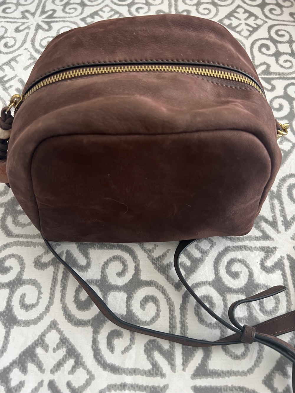 Lucky Brand Brown Suede Crossbody Bag